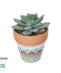 GloboStar® Artificial Garden SUCCULENT SEDEVERIA POTTED PLANT 21041 Διακοσμητικό Φυτό Σεδεβέρια Φ11x Υ14cm
