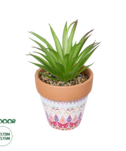 GloboStar® Artificial Garden AIR PLANT NEOPHYTUM POTTED PLANT 21043 Διακοσμητικό Φυτό Νεόφυτο Φ12 x Υ15cm