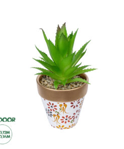 GloboStar® Artificial Garden SUCCULENT ALOE POTTED PLANT 21044 Διακοσμητικό Φυτό Αλόη Φ12 x Υ16cm