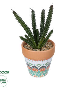 GloboStar® Artificial Garden SUCCULENT EUPHORBIA POTTED PLANT 21045 Διακοσμητικό Φυτό Ευφορβία Φ11 x Υ19cm