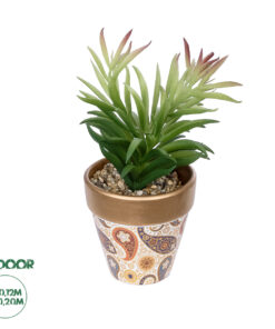 GloboStar® Artificial Garden SUCCULENT CRASSULA POTTED PLANT 21046 Διακοσμητικό Φυτό Κρασούλα Φ12 x Υ20cm