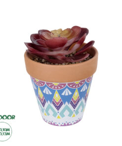 GloboStar® Artificial Garden SUCCULENT ECHEVERIA POTTED PLANT 21050 Διακοσμητικό Φυτό Εχεβέρια Φ10 x Υ13cm
