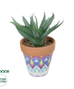 GloboStar® Artificial Garden SUCCULENT ALOE POTTED PLANT 21053 Διακοσμητικό Φυτό Αλόη Φ15 x Υ19cm