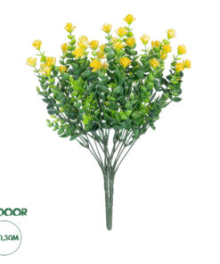 GloboStar® Artificial Garden BUTTERCUP BRANCH 21063 Διακοσμητικό Κλαδί Ρανούγκουλο σετ 2 τεμάχια Φ20 x Υ30cm