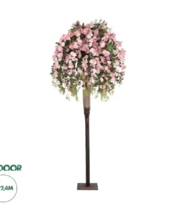 GloboStar® Artificial Garden ROSES TREE 21068 Τεχνητό Διακοσμητικό Δέντρο Τριανταφυλλιά Μ110 x Π110 x Υ240cm