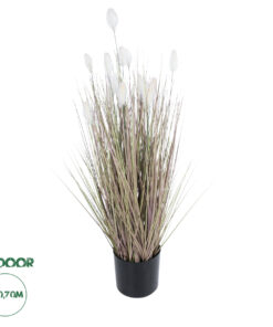 GloboStar® Artificial Garden BEIGE LAGURU 21100 Διακοσμητικό Φυτό Μπεζ Λαγοουρά Υ70cm