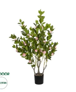 GloboStar® Artificial Garden CAMELIA 21115 Τεχνητό Διακοσμητικό Δέντρο Καμέλια Μ50 x Π30 x Υ90cm