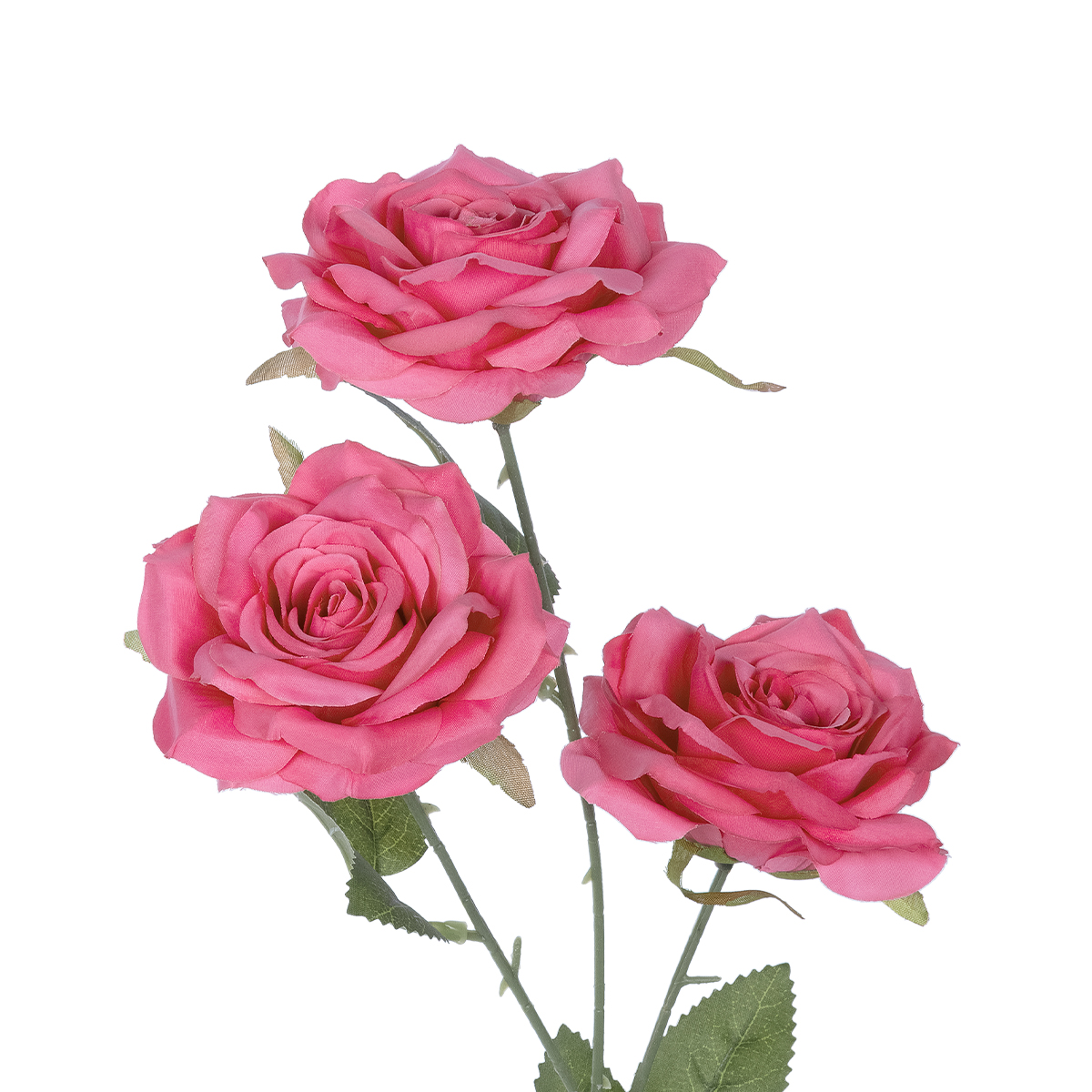 GloboStar® Artificial Garden HOT PINK ROSE BRANCH 21135 Τεχνητό Διακοσμητικό Κλαδί Τριαντάφυλλο Έντονο Ροζ Y66cm - Image 3