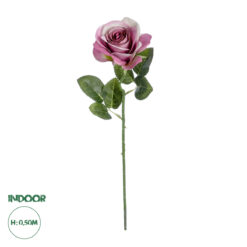 GloboStar® Artificial Garden PINK ROSE BRANCH 21136 Τεχνητό Διακοσμητικό Κλαδί ΡοζΤριαντάφυλλο Y50cm