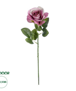 GloboStar® Artificial Garden PINK ROSE BRANCH 21136 Τεχνητό Διακοσμητικό Κλαδί ΡοζΤριαντάφυλλο Y50cm