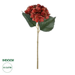 GloboStar® Artificial Garden RED HYDRANGEA BRANCH 21174 Τεχνητό Διακοσμητικό Κλαδί Ορτανσίας Κόκκινο Y47cm