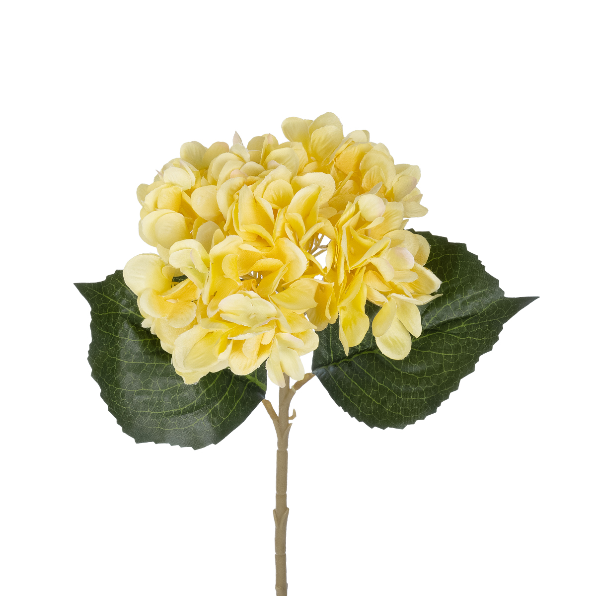 GloboStar® Artificial Garden YELLOW HYDRANGEA BRANCH 21176 Τεχνητό Διακοσμητικό Κλαδί Ορτανσίας Κίτρινης Y47cm - Image 3