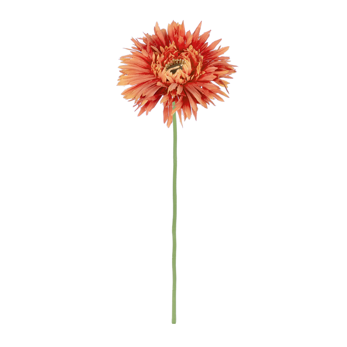 GloboStar® Artificial Garden ORANGE ROSE BRANCH 21206 Τεχνητό Διακοσμητικό Κλαδί Ζέρμπερας Πορτοκαλί Y44cm - Image 2