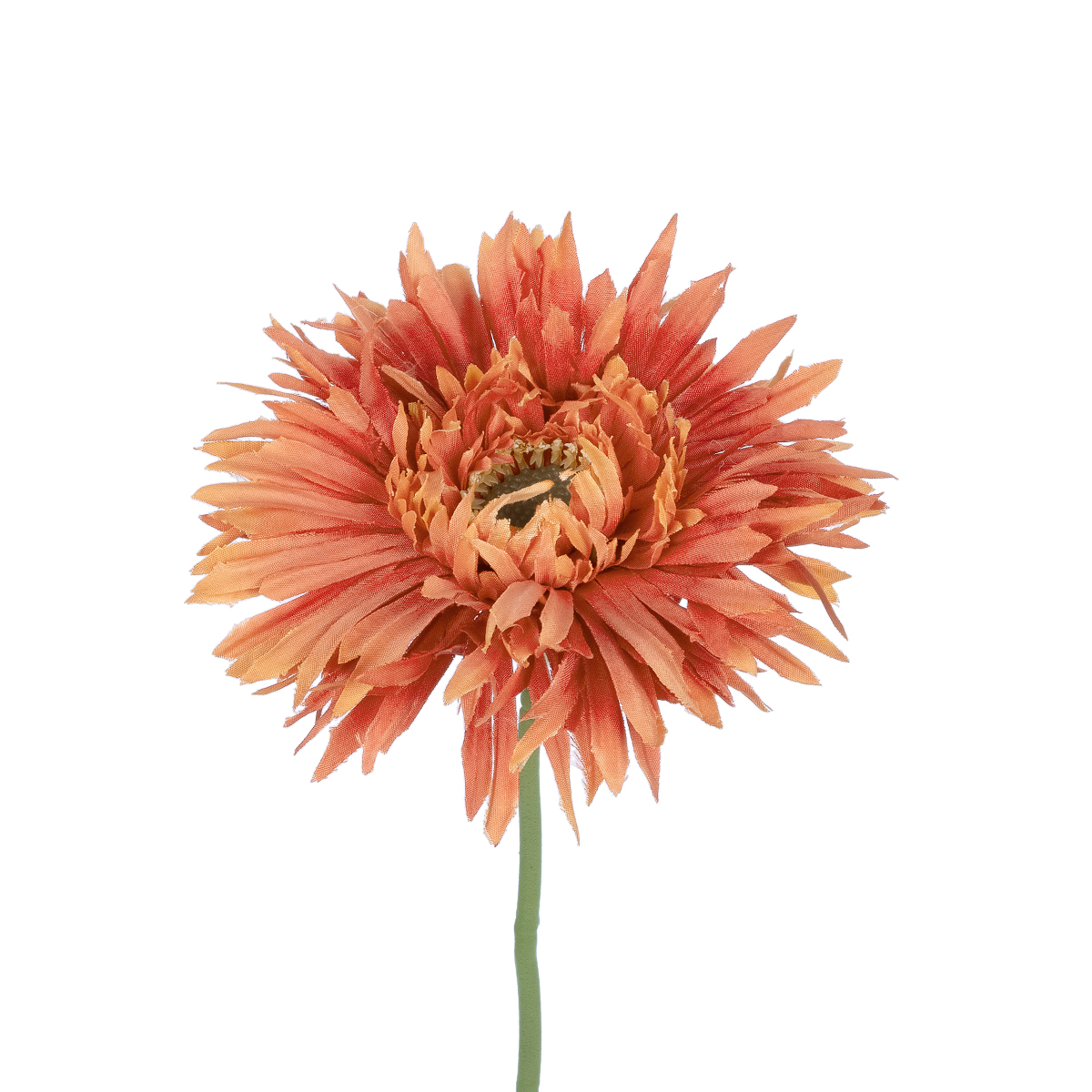 GloboStar® Artificial Garden ORANGE ROSE BRANCH 21206 Τεχνητό Διακοσμητικό Κλαδί Ζέρμπερας Πορτοκαλί Y44cm - Image 3