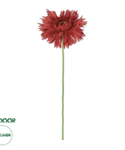 GloboStar® Artificial Garden RED GERBERA BRANCH 21207 Τεχνητό Διακοσμητικό Κλαδί Ζέρμπερας Κόκκινο Y44cm