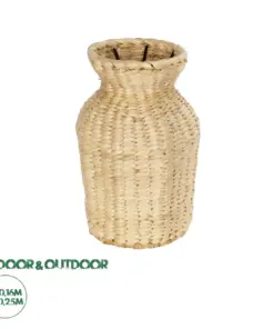 GloboStar® Artificial Garden HAVANA 21222 Διακοσμητικό Πλεκτό Καλάθι - Κασπώ Γλάστρα - Flower Pot Μπεζ Μ16 x Π16 x Υ25cm