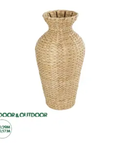 GloboStar® Artificial Garden HAVANA 21229 Διακοσμητικό Πλεκτό Καλάθι - Κασπώ Γλάστρα - Flower Pot Μπεζ Π29 x M29 x Υ57cm