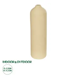 GloboStar® Artificial Garden VALENCIA 21246 Διακοσμητικό Κεραμικό Βάζo Μπεζ Π10 x Μ10 x Υ33 cm