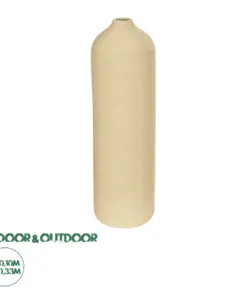 GloboStar® Artificial Garden VALENCIA 21246 Διακοσμητικό Κεραμικό Βάζo Μπεζ Π10 x Μ10 x Υ33 cm