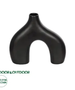 GloboStar® Artificial Garden TOLEDO 21249 Διακοσμητικό Κεραμικό Βάζo Μαύρο Π27 x Μ6 x Υ24 cm