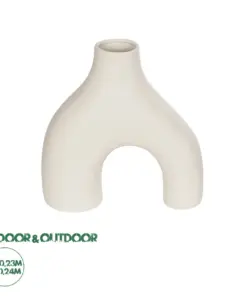 GloboStar® Artificial Garden TOLEDO 21250 Διακοσμητικό Κεραμικό Βάζo Μπεζ Π23 x Μ10 x Υ24 cm