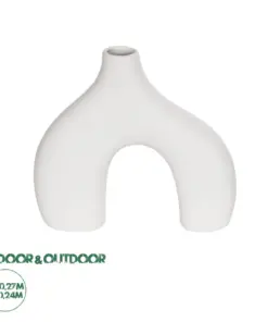 GloboStar® Artificial Garden TOLEDO 21251 Διακοσμητικό Κεραμικό Βάζo Λευκό Π27 x Μ6 x Υ24 cm