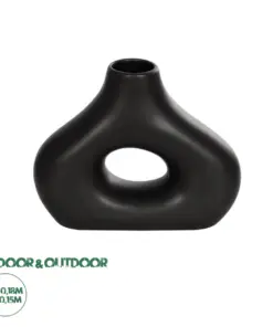 GloboStar® Artificial Garden HORIZON 21252 Διακοσμητικό Κεραμικό Βάζo Μαύρο Π18 x Μ6 x Υ15 cm