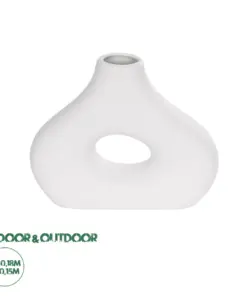 GloboStar® Artificial Garden HORIZON 21253 Διακοσμητικό Κεραμικό Βάζo Λευκό Π18 x Μ6 x Υ15 cm
