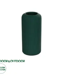 GloboStar® Artificial Garden KUTA 21256 Διακοσμητικό Κεραμικό Βάζo Πράσινο Π10 x Μ10 x Υ20 cm