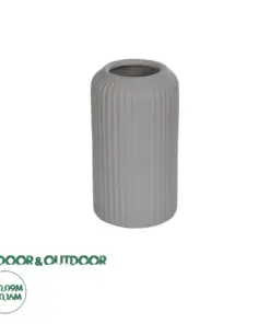 GloboStar® Artificial Garden LOVINA 21257 Διακοσμητικό Κεραμικό Βάζo Γκρι Π9 x Μ9 x Υ16 cm