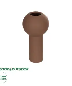 GloboStar® Artificial Garden COSTA RICA 21260 Διακοσμητικό Κεραμικό Βάζo Καφέ Π10 x Μ10 x Υ21cm