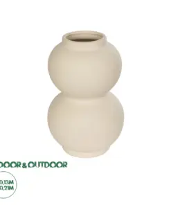 GloboStar® Artificial Garden PEARL 21265 Διακοσμητικό Κεραμικό Βάζo Μπεζ Π13 x Μ13 x Υ21cm