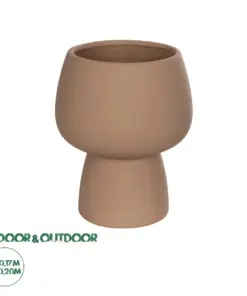 GloboStar® Artificial Garden AMBER 21269 Διακοσμητικό Κεραμικό Βάζo Καφέ Π17 x Μ17 x Υ20cm