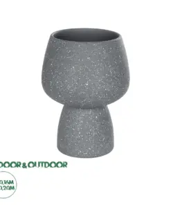 GloboStar® Artificial Garden SAMUI 21271 Διακοσμητικό Κεραμικό Βάζo Γκρι Π16 x Μ16 x Υ20cm
