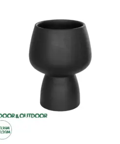GloboStar® Artificial Garden CAMERON 21272 Διακοσμητικό Κεραμικό Βάζo Μαύρο Π16 x Μ16 x Υ20cm