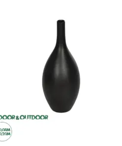 GloboStar® Artificial Garden OLRANDO 21273 Διακοσμητικό Κεραμικό Βάζo Μαύρο Π8 x Μ8 x Υ20cm
