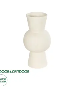 GloboStar® Artificial Garden BANGKOK 21274 Διακοσμητικό Κεραμικό Βάζο Μπεζ Μ12.5 x Π12.5 x Υ23cm