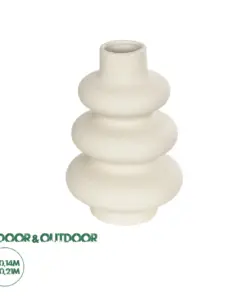 GloboStar® Artificial Garden THAILAND 21278 Διακοσμητικό Κεραμικό Βάζo Μπεζ Π14 x Μ14 x Υ21cm