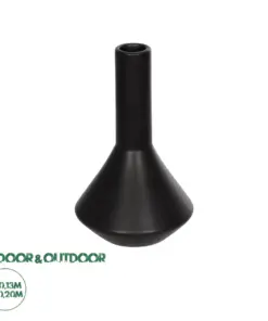 GloboStar® Artificial Garden CANNOLI 21280 Διακοσμητικό Κεραμικό Βάζo Μαύρο Π13 x Μ13 x Υ20cm