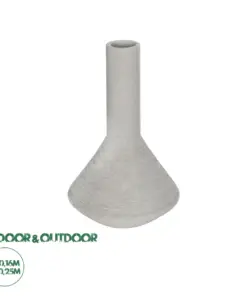 GloboStar® Artificial Garden BARBADOS 21284 Διακοσμητικό Κεραμικό Βάζo Γκρι Π16 x Μ16 x Υ25cm