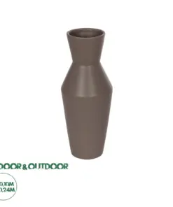 GloboStar® Artificial Garden UNIQUE 21286 Διακοσμητικό Κεραμικό Βάζo Καφέ Π10 x Μ10 x Υ24cm