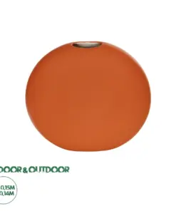 GloboStar® Artificial Garden CINNAMON 21291 Διακοσμητικό Κεραμικό Βάζo Πορτοκαλί Π15 x Μ15 x Υ14cm