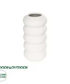 GloboStar® Artificial Garden NOUVEAU 21293 Διακοσμητικό Κεραμικό Βάζo Λευκό Π8 x Μ8 x Υ16cm