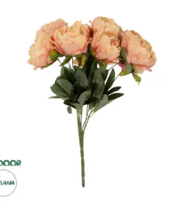 GloboStar® Artificial Garden PEONY FLOWER 21297 Τεχνητό Διακοσμητικό Μπουκέτο Κλαδιά Παιώνιας Μ35 x Π23 x Υ46cm