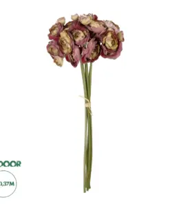GloboStar® Artificial Garden PINK CAMELIA BOUQUET 21299 Τεχνητό Διακοσμητικό Μπουκέτο Ρόζ Καμέλια Y37cm