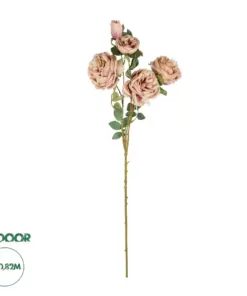 GloboStar® Artificial Garden OLD PINK ROSE BRANCH 21304 Τεχνητό Διακοσμητικό Κλαδί Τριαντάφυλλα Ροζ Y82cm