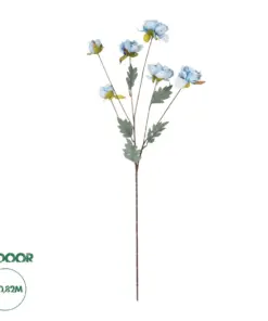 GloboStar® Artificial Garden SKY BLUE PAEONIA BRANCH 21306 Τεχνητό Διακοσμητικό Κλαδί Παιώνιας Μπλέ Y82cm