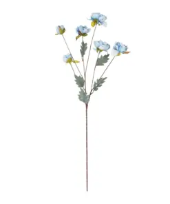 Alternative view of GloboStar® Artificial Garden SKY BLUE PAEONIA BRANCH 21306 Τεχνητό Διακοσμητικό Κλαδί Παιώνιας Μπλέ Y82cm