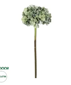 GloboStar® Artificial Garden GREEN HYDRANGEA BRANCH 21316 Τεχνητό Διακοσμητικό Κλαδί Πράσινη Ορτανσία Y47cm