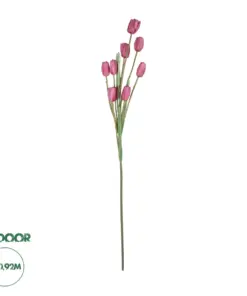 GloboStar® Artificial Garden PINK TULIP BRANCH 21319 Τεχνητό Διακοσμητικό Κλαδί Ροζ Τουλίπα Y92cm